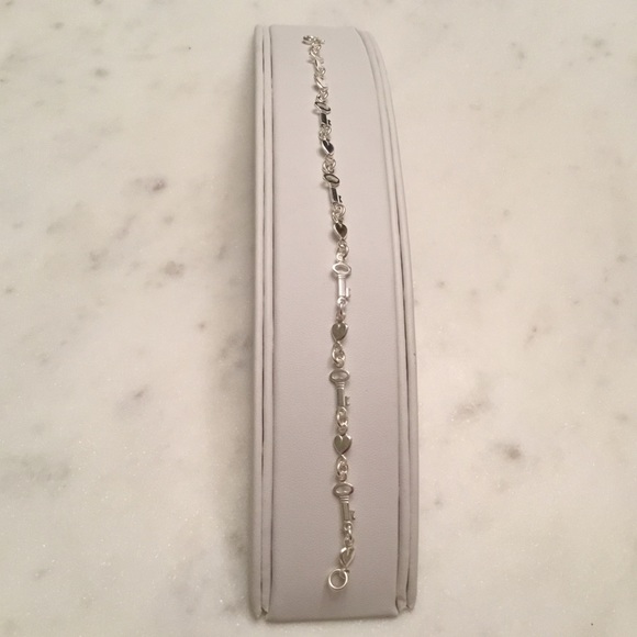 Sterling Silver Key & Heart Bracelet - Picture 5 of 12